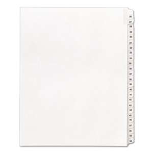 AVERY-DENNISON Allstate-Style Legal Exhibit Side Tab Dividers, 25-Tab, 26-50, Letter, White