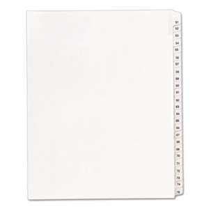 AVERY-DENNISON Allstate-Style Legal Exhibit Side Tab Dividers, 25-Tab, 51-75, Letter, White