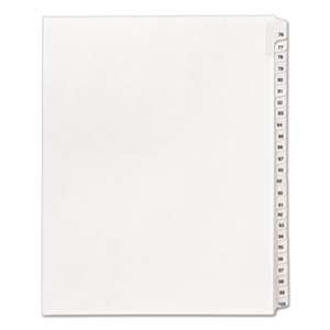 AVERY-DENNISON Allstate-Style Legal Exhibit Side Tab Dividers, 25-Tab, 76-100, Letter, White