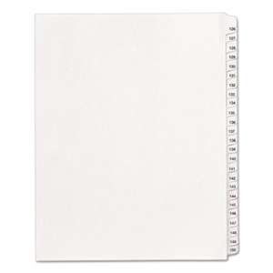 AVERY-DENNISON Allstate-Style Legal Exhibit Side Tab Dividers, 25-Tab, 126-150, Letter, White