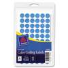 AVERY-DENNISON Handwrite Only Removable Round Color-Coding Labels, 1/2" dia, Light Blue, 840/PK
