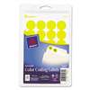 AVERY-DENNISON Printable Removable Color-Coding Labels, 3/4" dia, Yellow, 1008/Pack