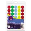 AVERY-DENNISON See Through Removable Color Dots, 3/4 dia, Assorted Colors, 1015/Pack