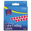 AVERY-DENNISON Permanent Self-Adhesive Round Color-Coding Labels, 1/4" dia, Red, 450/Pack