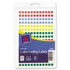 AVERY-DENNISON Handwrite Only Removable Round Color-Coding Labels, 1/4" dia, Assorted, 768/Pack