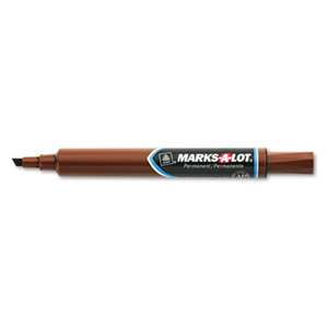 AVERY-DENNISON Large Desk Style Permanent Marker, Chisel Tip, Brown, Dozen