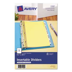 AVERY-DENNISON Insertable Standard Tab Dividers, 5-Tab, 8 1/2 x 5 1/2