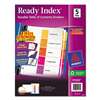 AVERY-DENNISON Ready Index Customizable Table of Contents Multicolor Dividers, 5-Tab, Letter