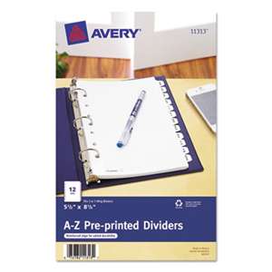 AVERY-DENNISON Preprinted Tab Dividers, 12-Tab, 8 1/2 x 5 1/2