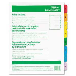 AVERY-DENNISON Table 'n Tabs Dividers, 8-Tab, Letter