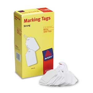 AVERY-DENNISON Medium-Weight White Marking Tags, 2 3/4 x 1 11/16, 1,000/Box