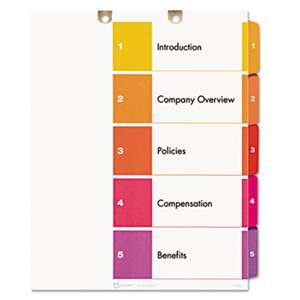 AVERY-DENNISON Preprinted Tab Dividers for Classification Folders, 5-Tab, Letter