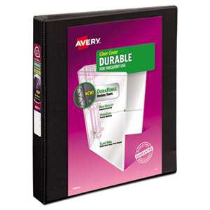 AVERY-DENNISON Durable View Binder w/Slant Rings, 11 x 8 1/2, 1" Cap, Black