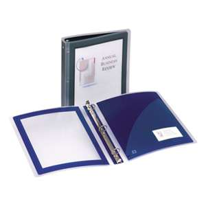 AVERY-DENNISON Flexi-View Binder w/Round Rings, 11 x 8 1/2, 1" Cap, Black