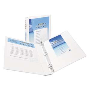 AVERY-DENNISON Showcase Economy View Binder w/Round Rings, 11 x 8 1/2, 1" Cap, White