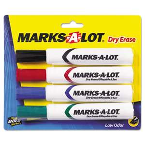 AVERY-DENNISON Desk Style Dry Erase Marker, Chisel Tip, Assorted, 4/Set