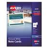 AVERY-DENNISON Textured Note Cards, Inkjet, 4 1/4 x 5 1/2, Uncoated White, 50/Bx w/Envelopes