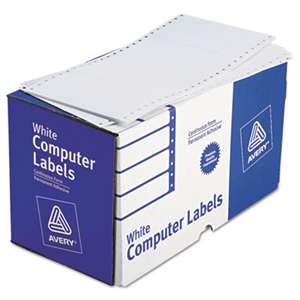 AVERY-DENNISON Dot Matrix Printer Shipping Labels, 1 Across, 2 15/16 x 5, White, 3000/Box