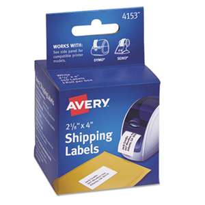 AVERY-DENNISON Thermal Printer Shipping Labels, 2 1/8 x 4, White, 140/Roll, 1 Roll