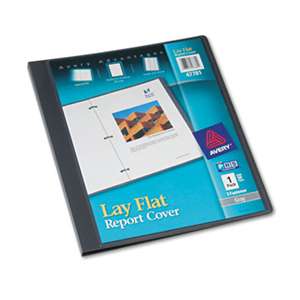 AVERY-DENNISON Lay Flat View Report Cover w/Flexible Fastener, Letter, 1/2" Cap, Clear/Gray