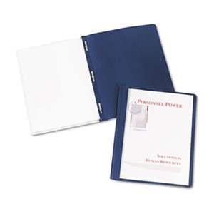 AVERY-DENNISON Durable Clear Front Report Cover w/Prong Fasteners, 1/8" Cap, Clear/Blue, 25/Box