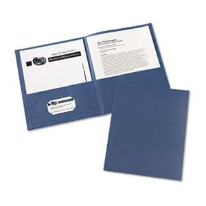 AVERY-DENNISON Two-Pocket Folder, 20-Sheet Capacity, Dark Blue, 25/Box