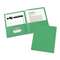 AVERY-DENNISON Two-Pocket Folder, 20-Sheet Capacity, Green, 25/Box