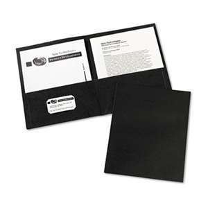 AVERY-DENNISON Two-Pocket Folder, 20-Sheet Capacity, Black, 25/Box
