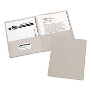 AVERY-DENNISON Two-Pocket Folder, 20-Sheet Capacity, Gray, 25/Box