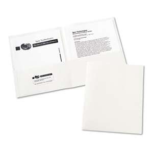 AVERY-DENNISON Two-Pocket Folder, 20-Sheet Capacity, White, 25/Box
