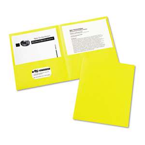 AVERY-DENNISON Two-Pocket Folder, 20-Sheet Capacity, Yellow, 25/Box