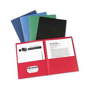 AVERY-DENNISON Two-Pocket Folder, 20-Sheet Capacity, Assorted Colors, 25/Box