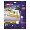 AVERY-DENNISON Clean Edge Business Cards, Laser, 2 x 3 1/2, White, 200/Pack