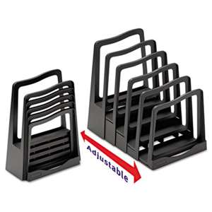 AVERY-DENNISON Adjustable File Rack, Five Sections, 8 x 10 1/2 x 11 1/2, Black