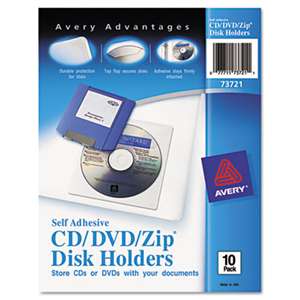 AVERY-DENNISON Self-Adhesive Media Pockets, 10/Pack