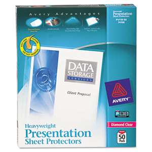 AVERY-DENNISON Top-Load Poly Sheet Protectors, Heavy Gauge, Letter, Diamond Clear, 50/Box