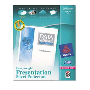 AVERY-DENNISON Top-Load Poly Sheet Protectors, Heavy, Letter, Diamond Clear, 200/Box