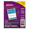 AVERY-DENNISON Secure Top Heavy-Duty Badge Holders, Vertical, 3w x 4h, Clear, 25/Pack