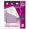 AVERY-DENNISON Binder Pockets, 3-Hole Punched, 9 1/4 x 11, Assorted Colors, 5/Pack