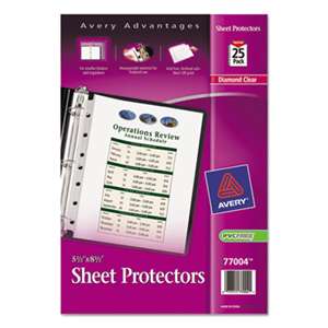 AVERY-DENNISON Top Load Sheet Protector, Heavyweight, 8 1/2 x 5 1/2, Clear, 25/Pack