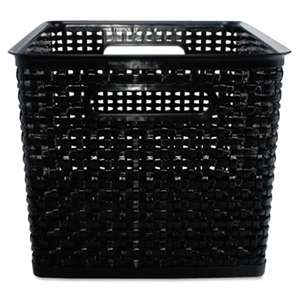 ADVANTUS CORPORATION Weave Bins, 13 7/8 x 10 3/4 x 8 3/4, Plastic, Black, 2 Bins