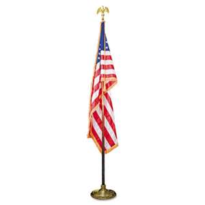 ADVANTUS CORPORATION Deluxe 3 ft x 5 ft U.S. Flag, 8 ft Oak Staff, 2" Gold Fringe, 7" Goldtone Eagle