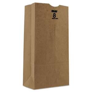 GENERAL SUPPLY #8 Paper Grocery Bag, 50lb Kraft, Heavy-Duty 6 1/8 x 4 1/8 x 12 7/16, 500 bags