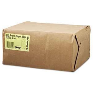 GENERAL SUPPLY #12 Paper Grocery Bag, 40lb Kraft, Standard 7 1/16 x 4 1/2 x 13 3/4, 500 bags