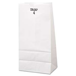GENERAL SUPPLY #4 Paper Grocery Bag, 30lb White, Standard 5 x 3 1/3 x 9 3/4, 500 bags