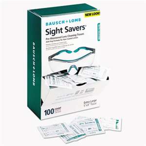 BAUSCH & LOMB, INC. Sight Savers Pre-Moistened Anti-Fog Tissues with Silicone, 100/Pack