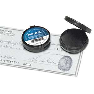 BAUMGARTENS Fingerprint Ink Pad, 1 1/2" Diameter, Black