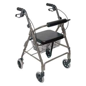 BRIGGS HEALTHCARE Ultra Lightweight Rollator, Titanium, Aluminum, Adjustable