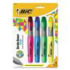 BIC CORP. Brite Liner Grip Highlighter, Chisel Tip, Assorted Colors, 4/Set