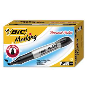 BIC CORP. Marking Chisel Tip Permanent Marker, Tuxedo Black, Dozen